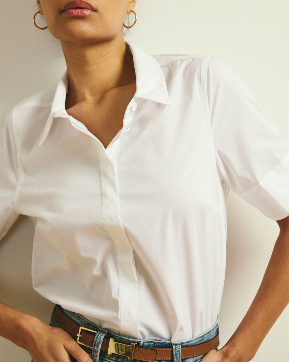 Elbe Stretch Poplin Short Sleeve Shirt - Universal Standard