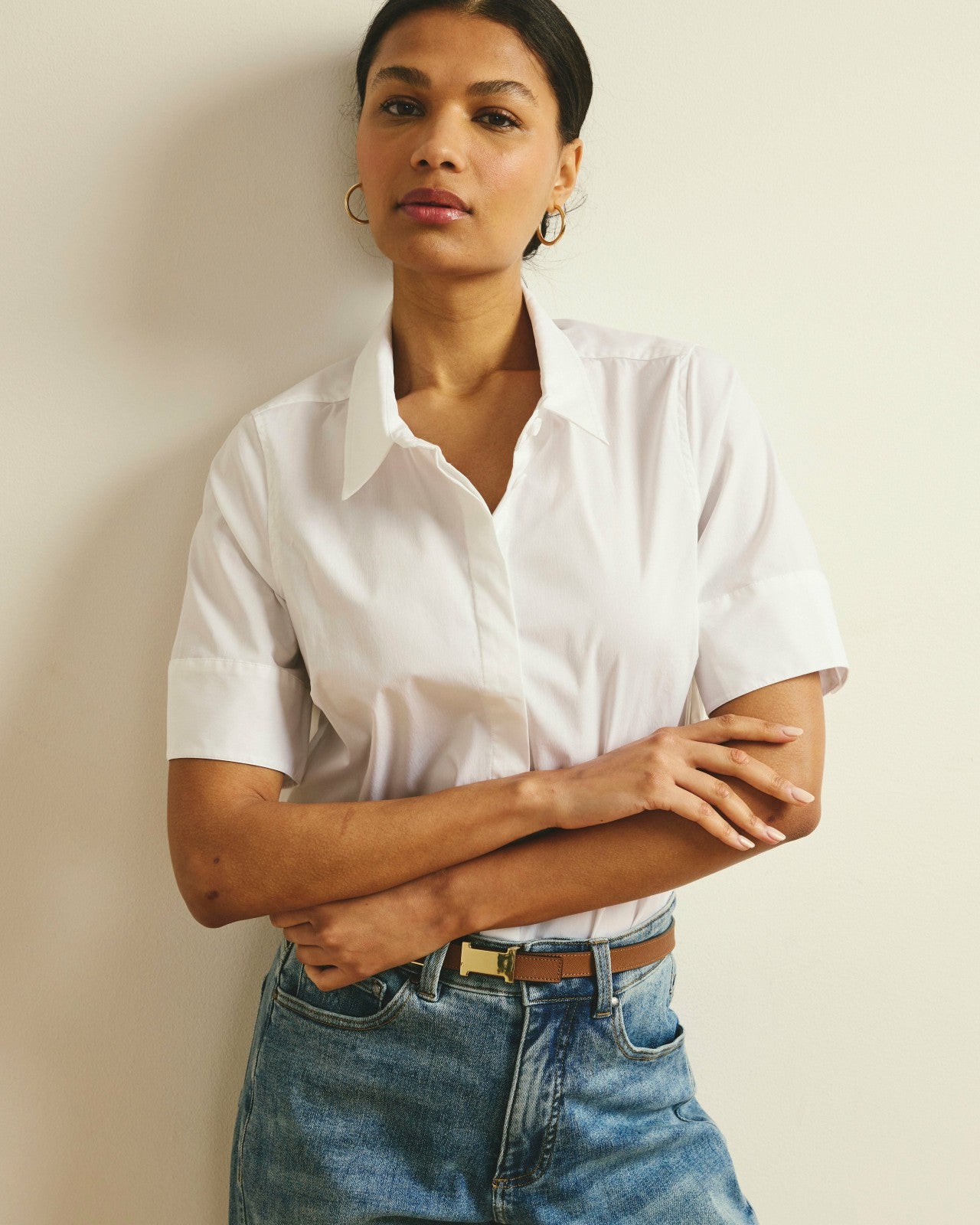 Elbe Stretch Poplin Short Sleeve Shirt - Universal Standard