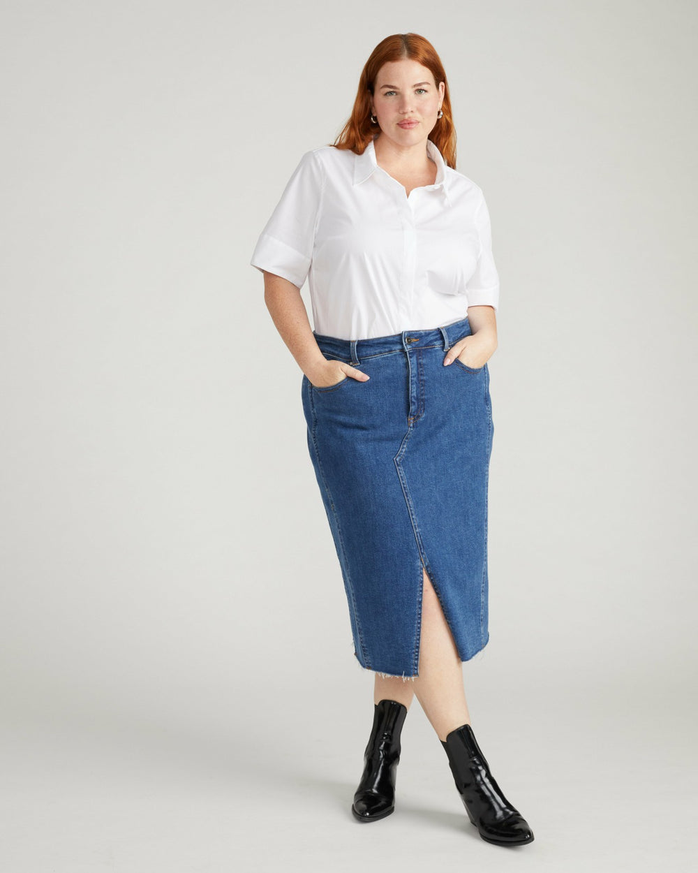 Elbe Stretch Poplin Short Sleeve Shirt - Universal Standard