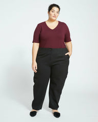 Lily Liquid Jersey V-Neck Stovepipe Tee - Universal Standard