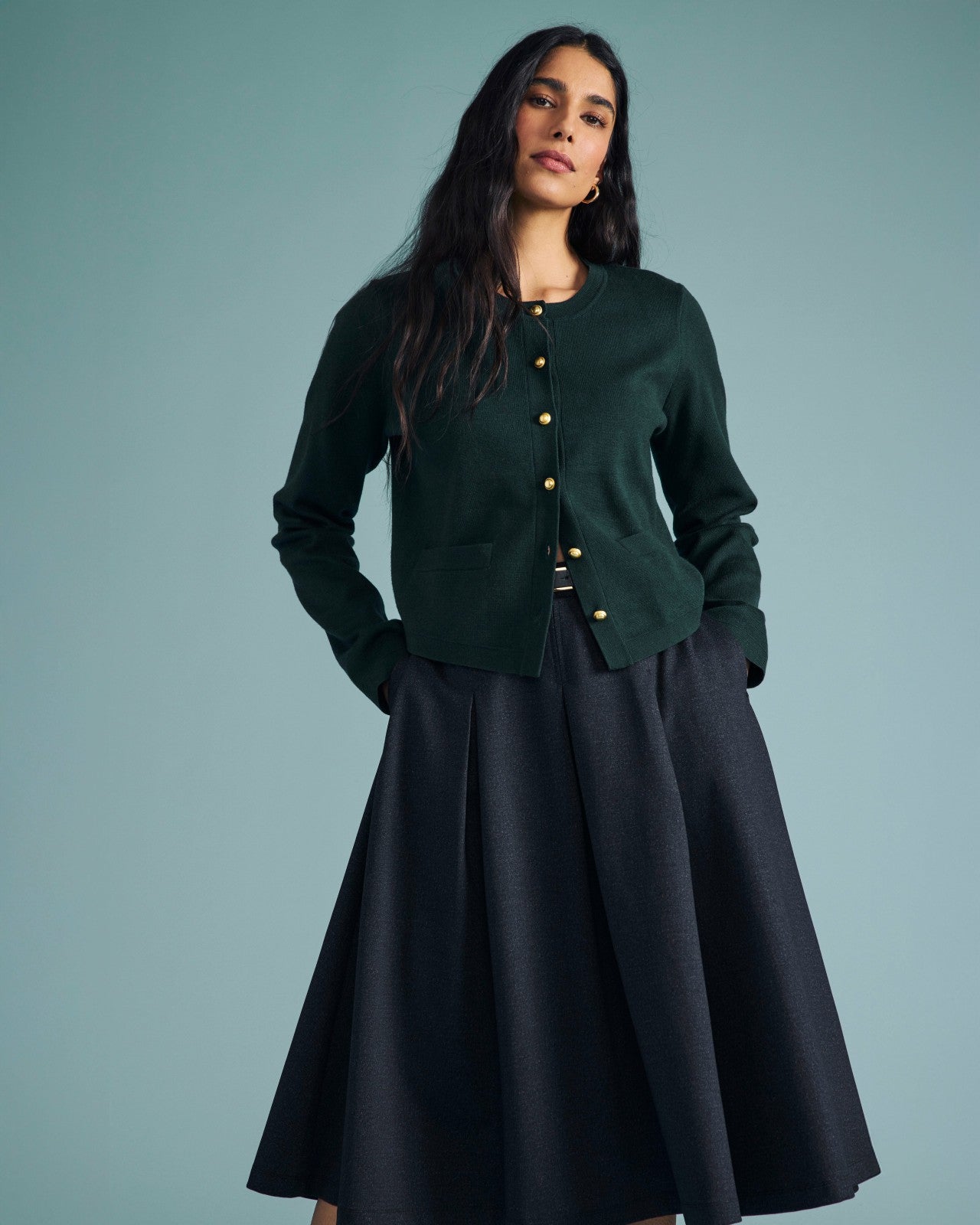 PowerPonte Denim Pleated Skirt - Universal Standard