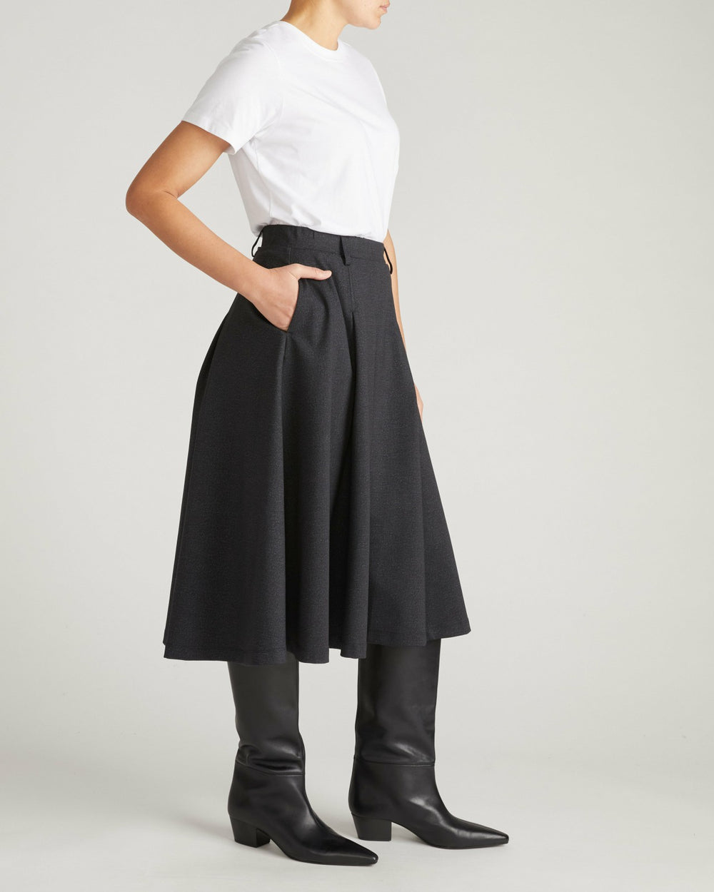 PowerPonte Denim Pleated Skirt - Universal Standard
