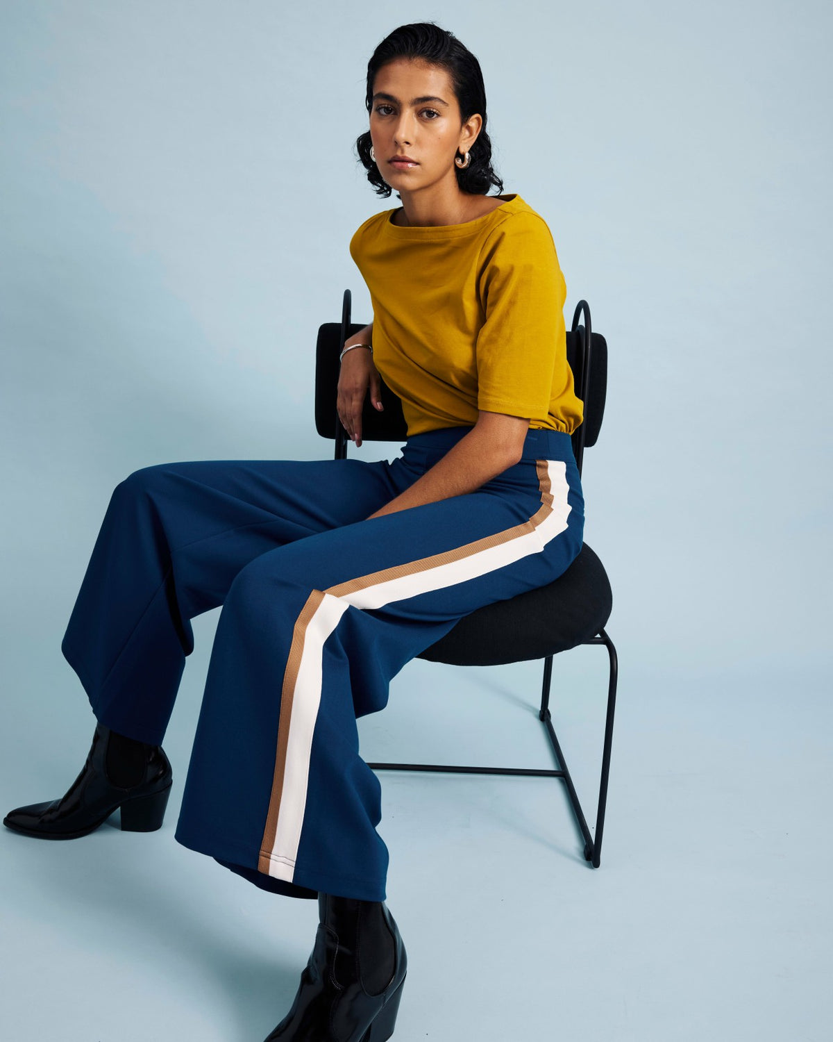 Stephanie Wide Leg Stripe Ponte Pants 30 Inch - Universal Standard