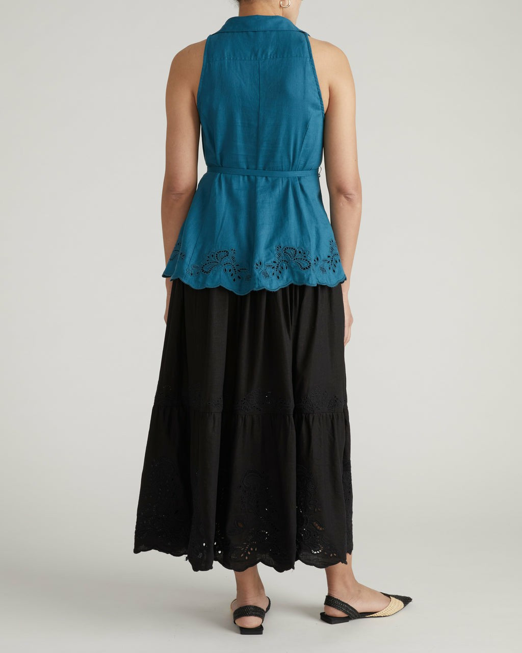Tosca Embroidered Linen Blend Maxi Skirt - Universal Standard