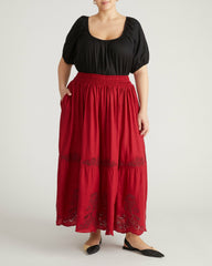 Tosca Embroidered Linen Blend Maxi Skirt - Universal Standard