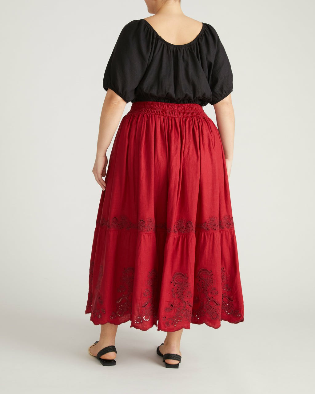 Tosca Embroidered Linen Blend Maxi Skirt - Universal Standard
