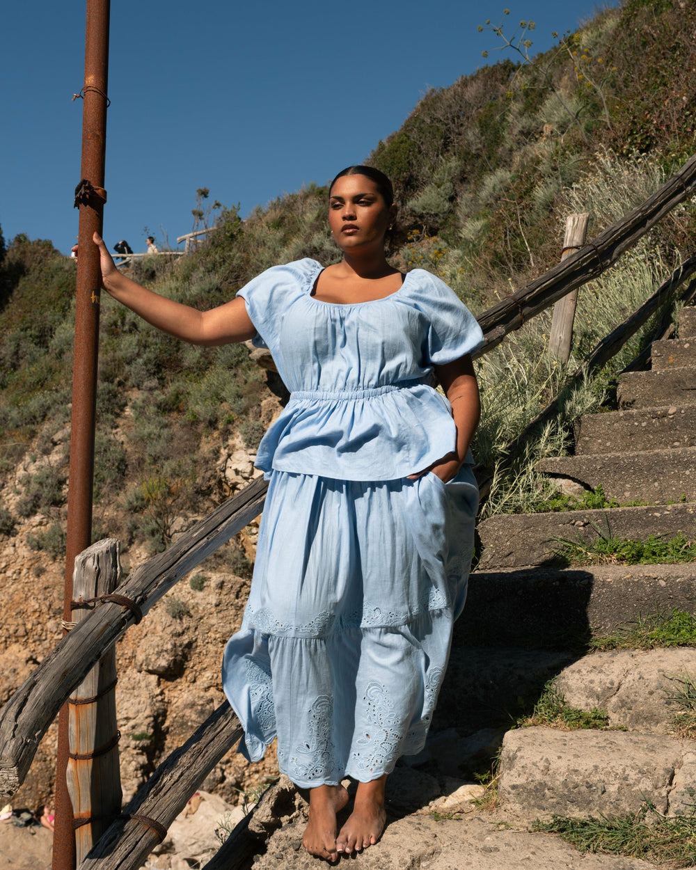 Tosca Embroidered Linen Blend Maxi Skirt - Universal Standard