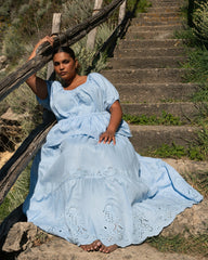 Tosca Embroidered Linen Blend Maxi Skirt - Universal Standard