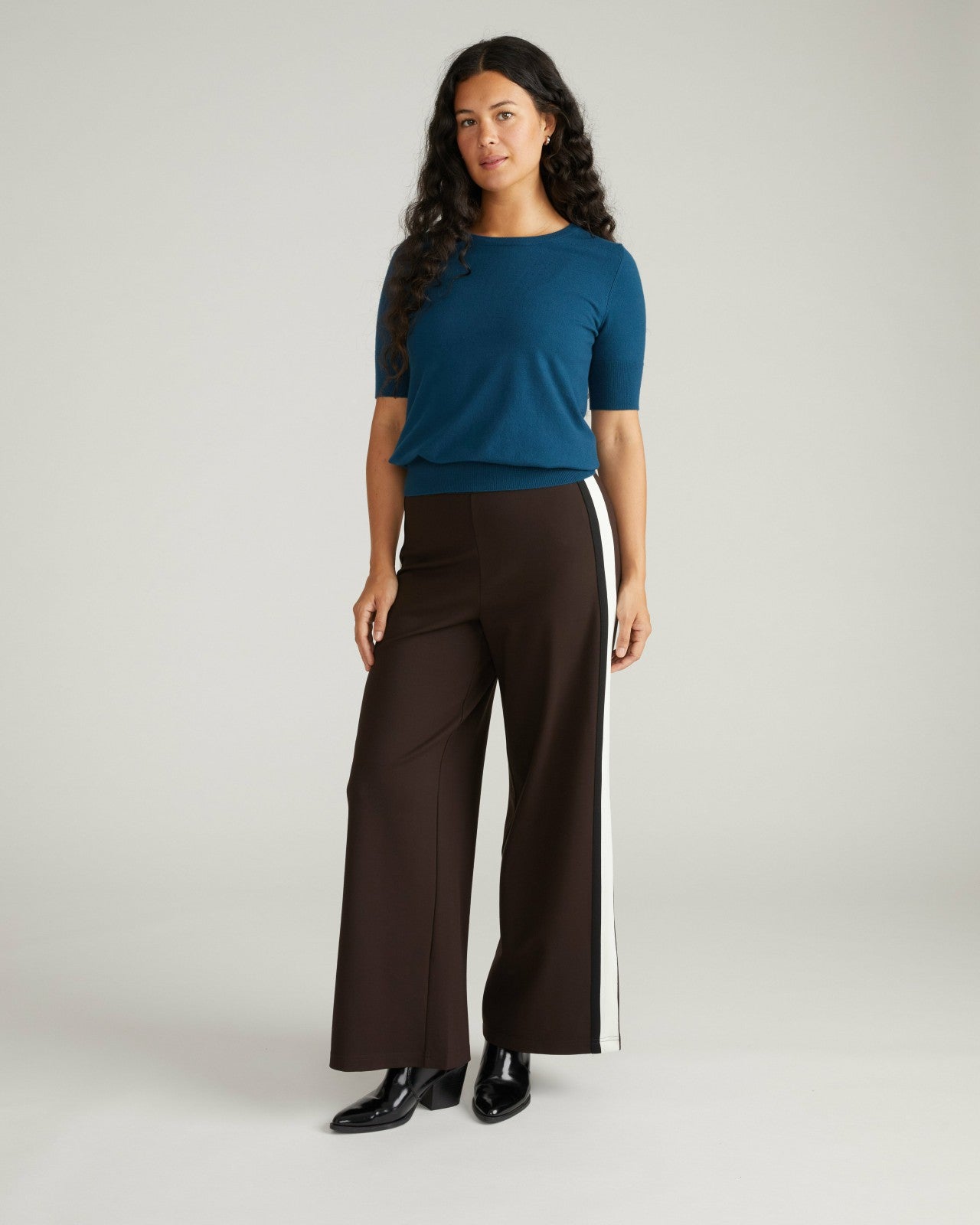 Stephanie Wide Leg Stripe Ponte Pants 30 Inch - Universal Standard