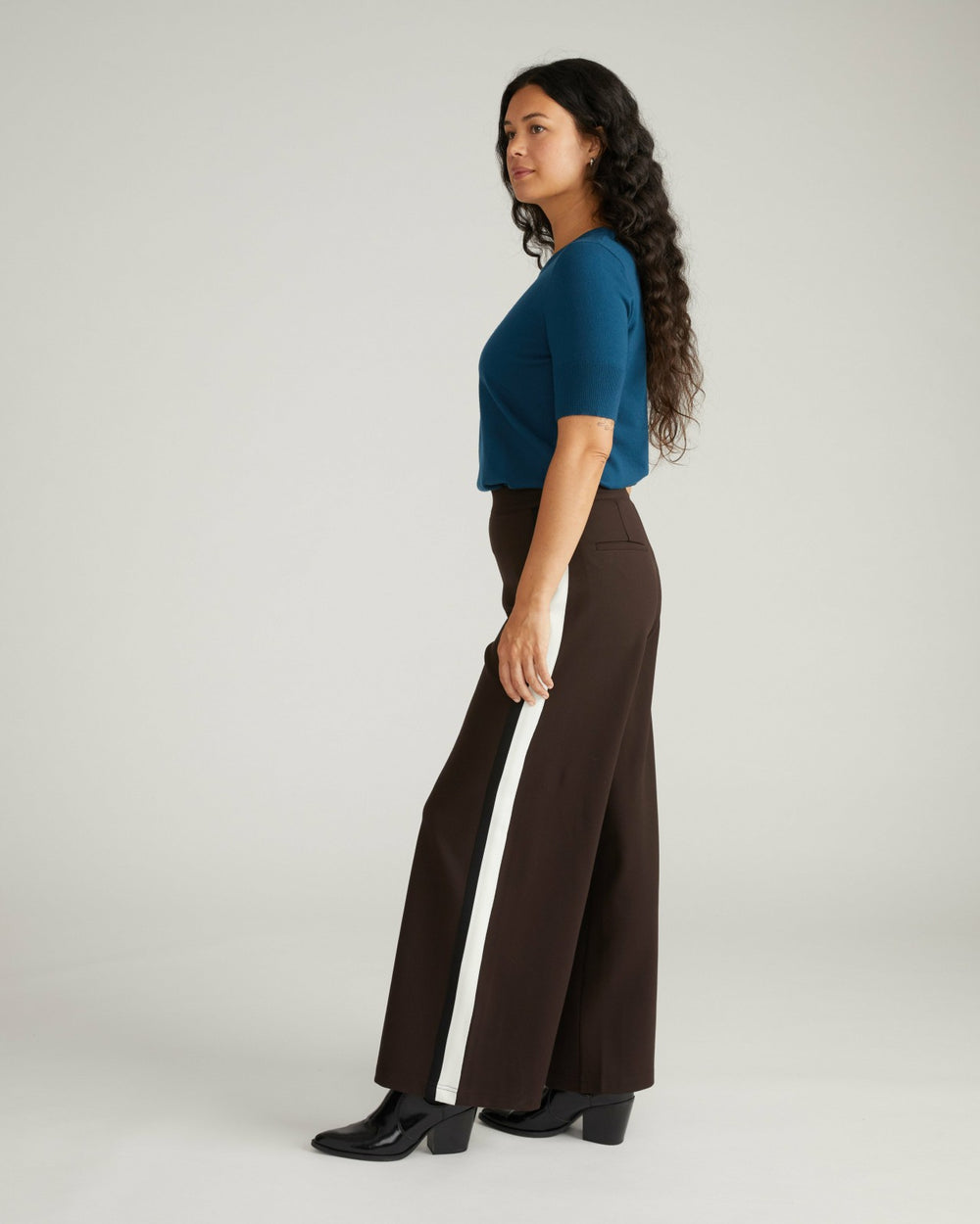 Stephanie Wide Leg Stripe Ponte Pants 30 Inch - Universal Standard