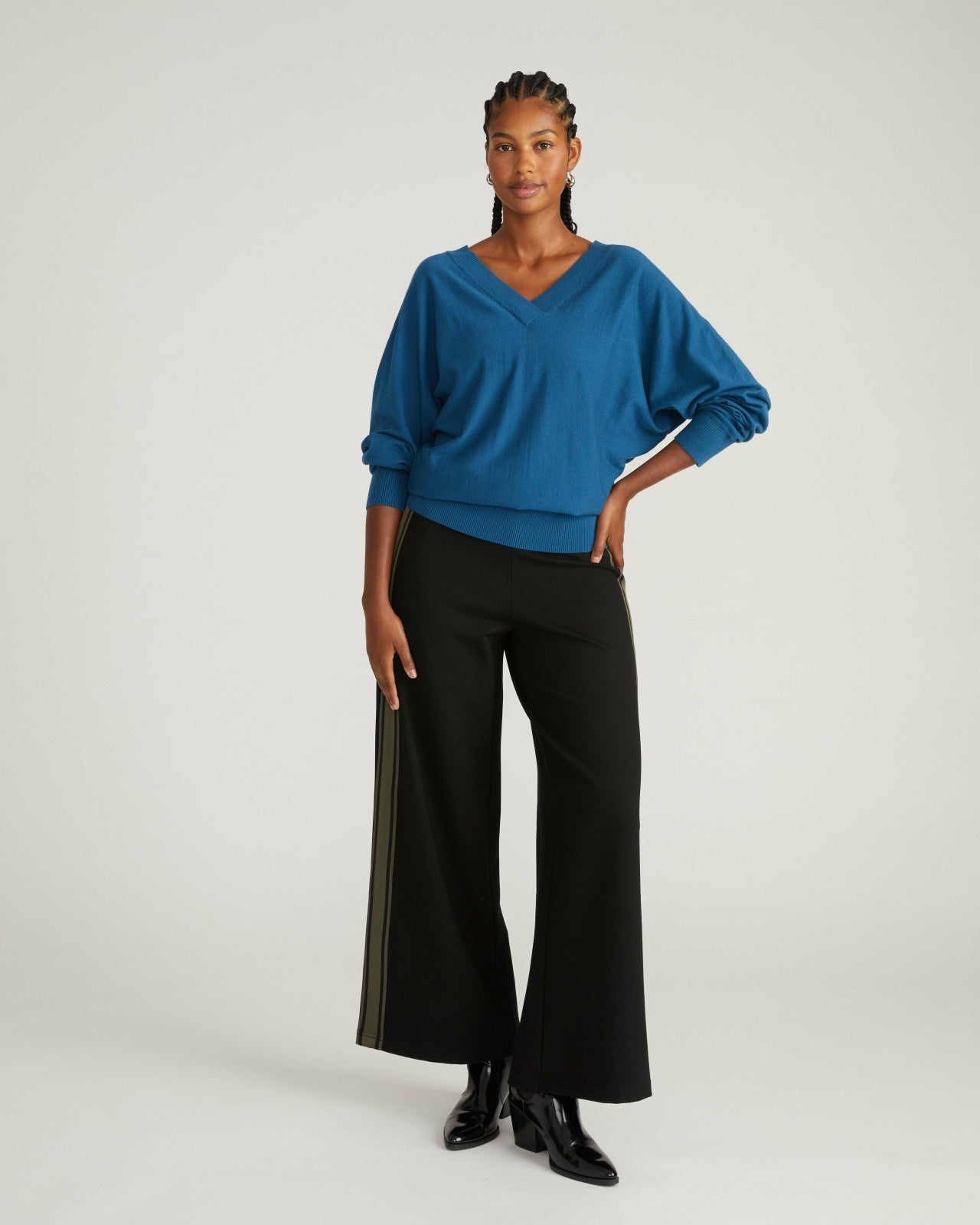 Stephanie Wide Leg Stripe Ponte Pants 30 Inch - Universal Standard