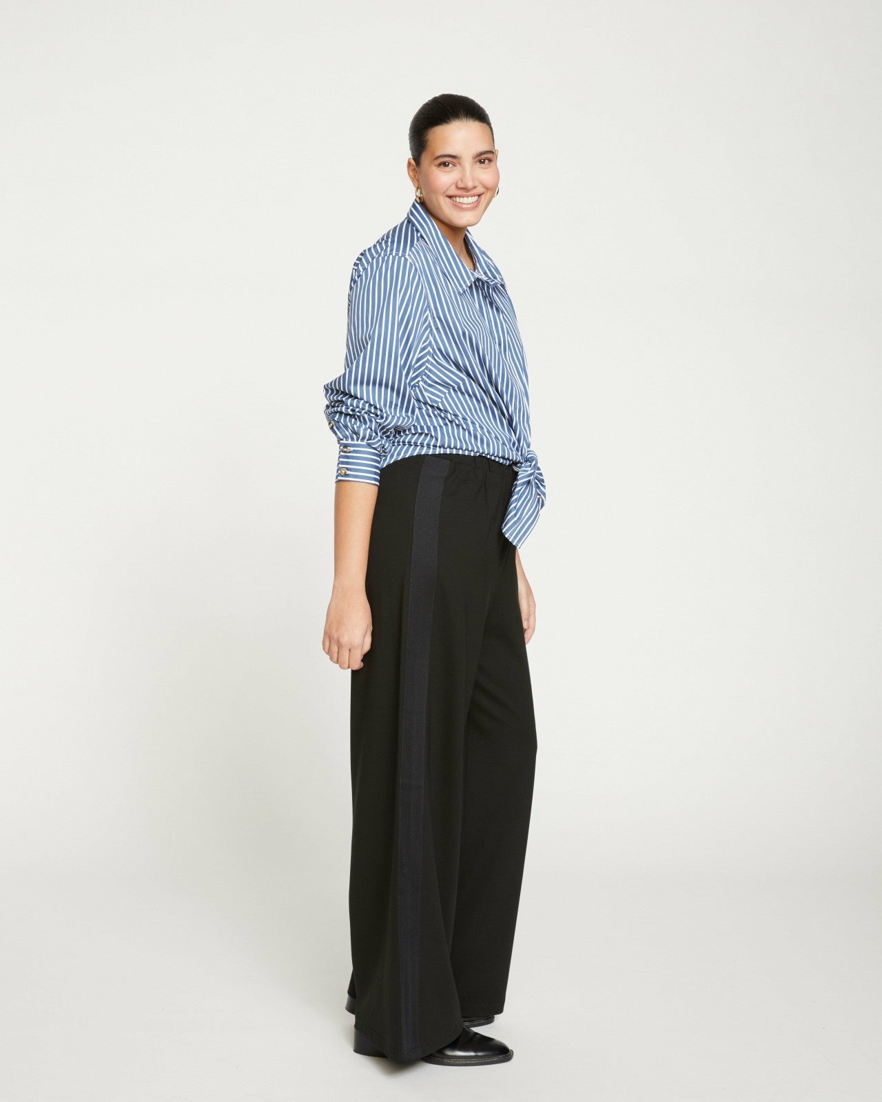 Stephanie Wide Leg Stripe Ponte Pants 33 Inch - Universal Standard