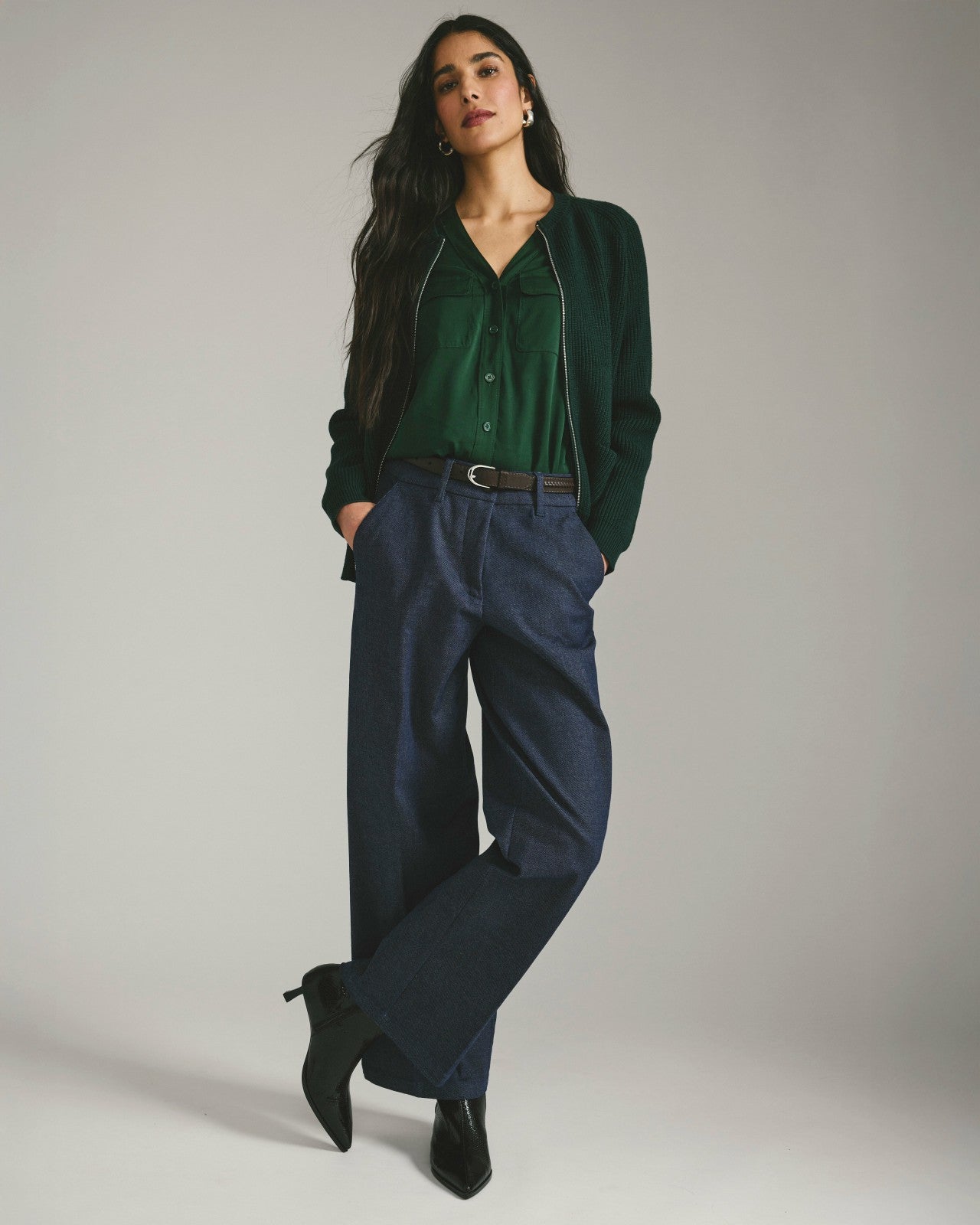 Cooling Stretch Cupro Button-Down Blouse - Universal Standard