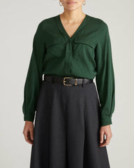 Cooling Stretch Cupro Button-Down Blouse - Universal Standard