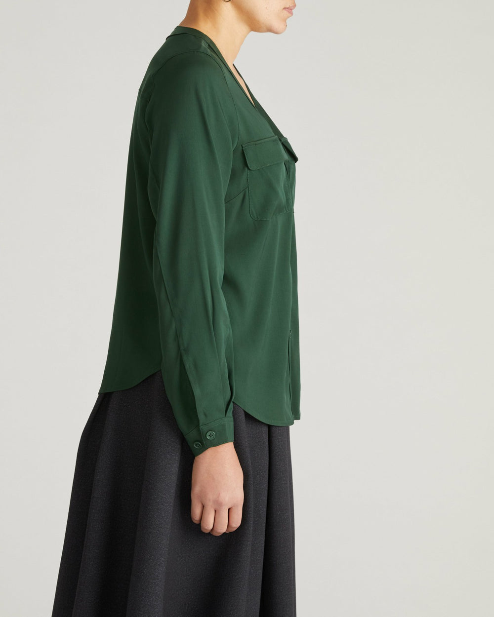 Cooling Stretch Cupro Button-Down Blouse - Universal Standard