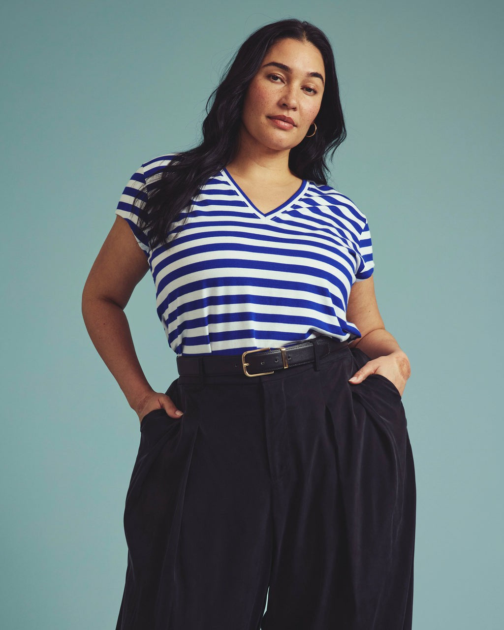 Ashley V Neck Cap Sleeve Tee - Universal Standard