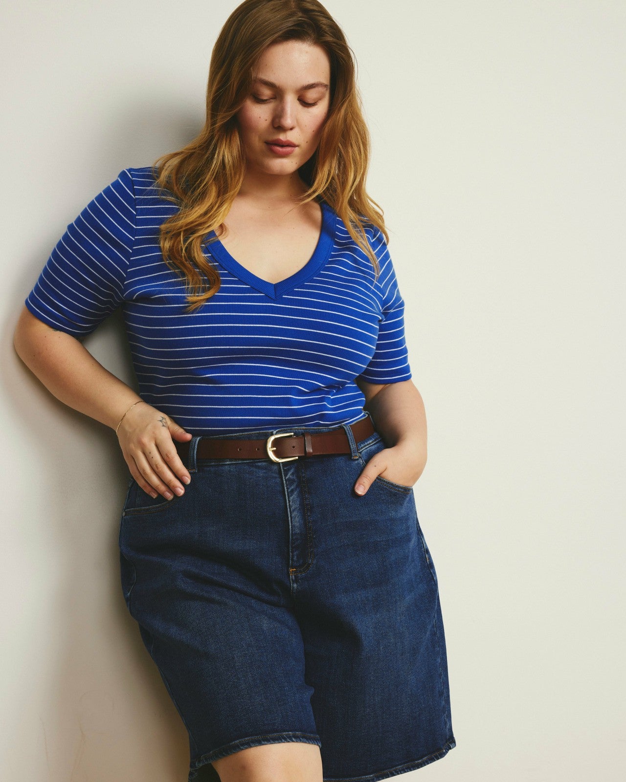 Classic V-Neck Ribbed Tee - Universal Standard