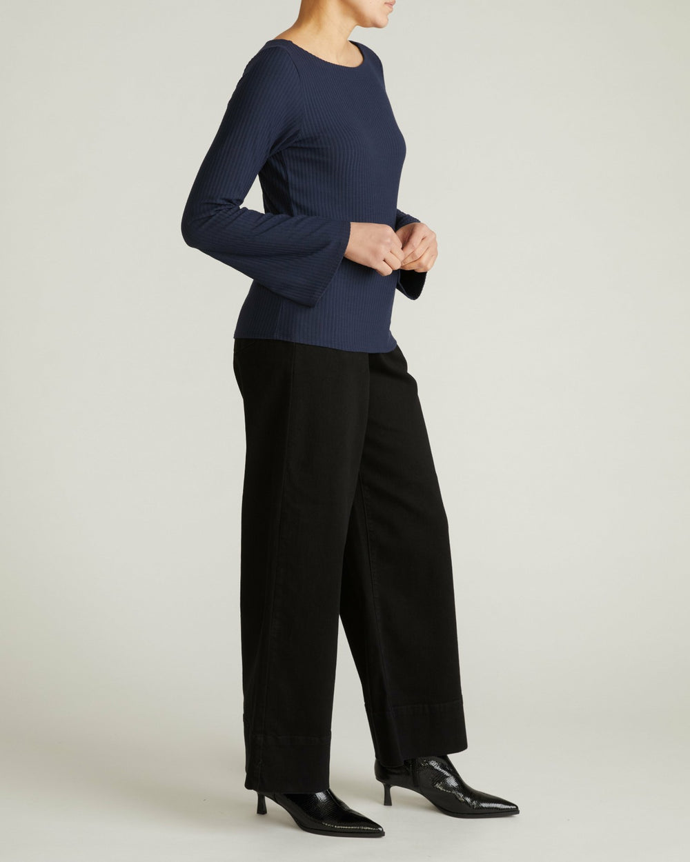 Yasmin Flare Sleeve Ribbed Top - Universal Standard