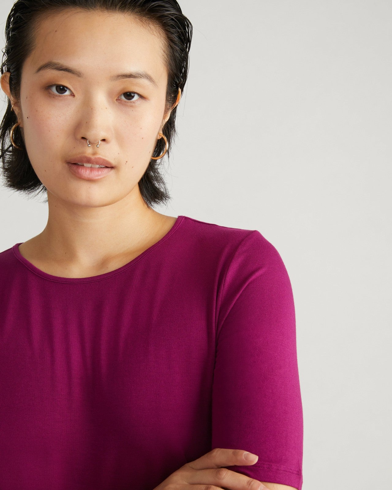 Lily Liquid Jersey Crew Neck Stovepipe Tee - Universal Standard