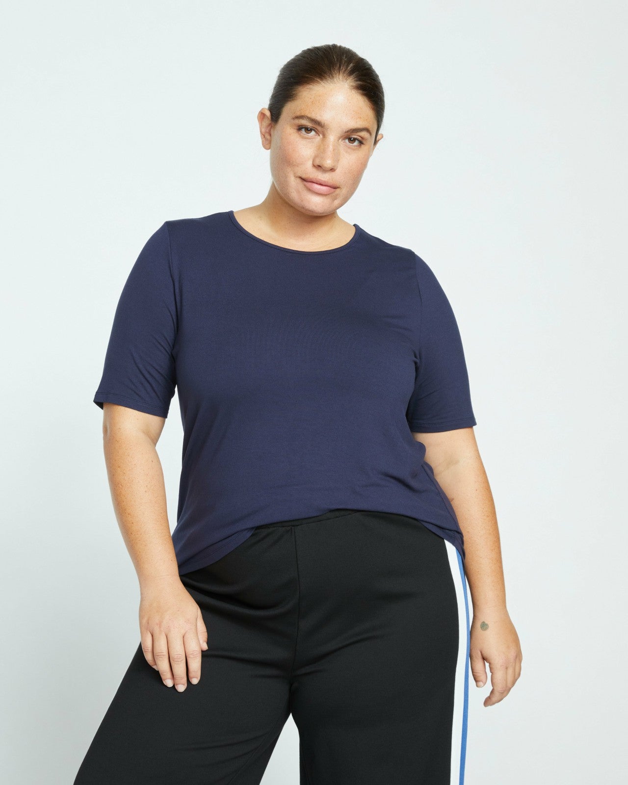 Lily Liquid Jersey Crew Neck Stovepipe Tee - Universal Standard