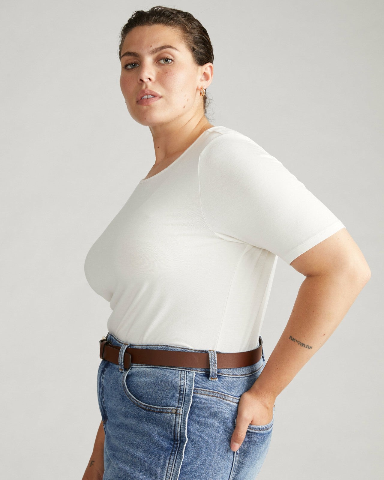 Lily Liquid Jersey Crew Neck Stovepipe Tee - Universal Standard