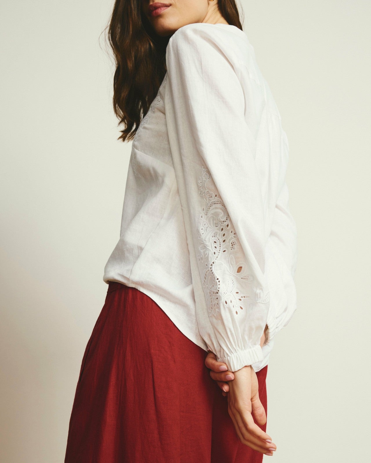 Frances Embroidered Linen Blend Blouse - Universal Standard