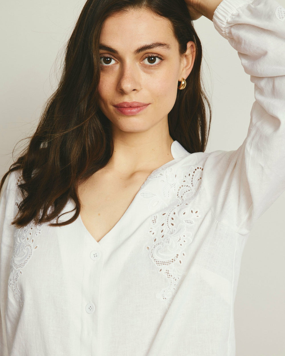 Frances Embroidered Linen Blend Blouse - Universal Standard