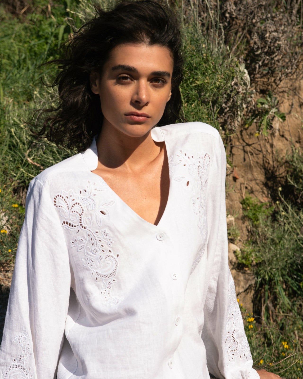 Frances Embroidered Linen Blend Blouse - Universal Standard