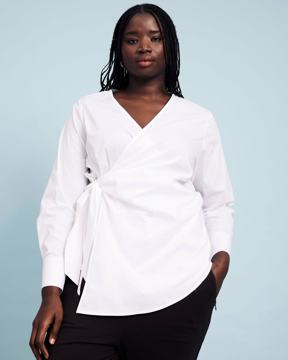 Beacon Stretch Poplin Wrap Shirt - Universal Standard