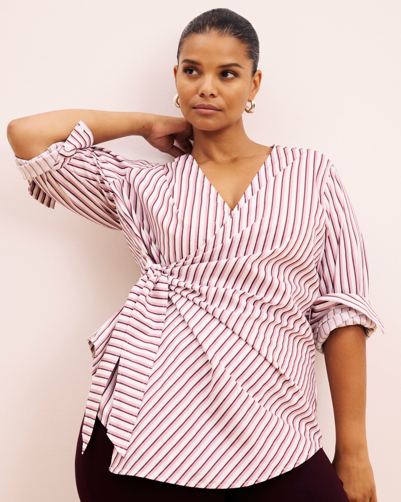 Beacon Stretch Poplin Wrap Shirt - Universal Standard