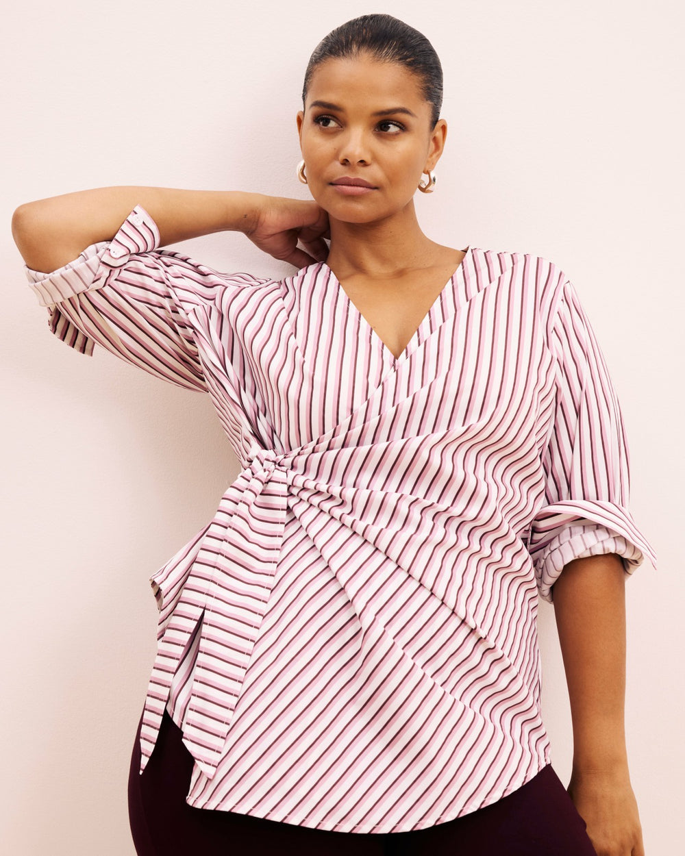 Beacon Stretch Poplin Wrap Shirt - Universal Standard