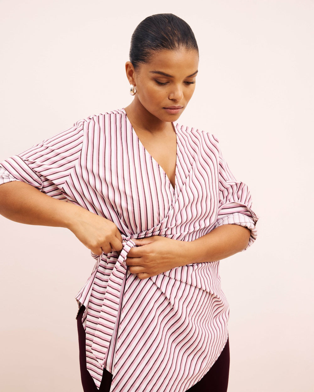 Beacon Stretch Poplin Wrap Shirt - Universal Standard
