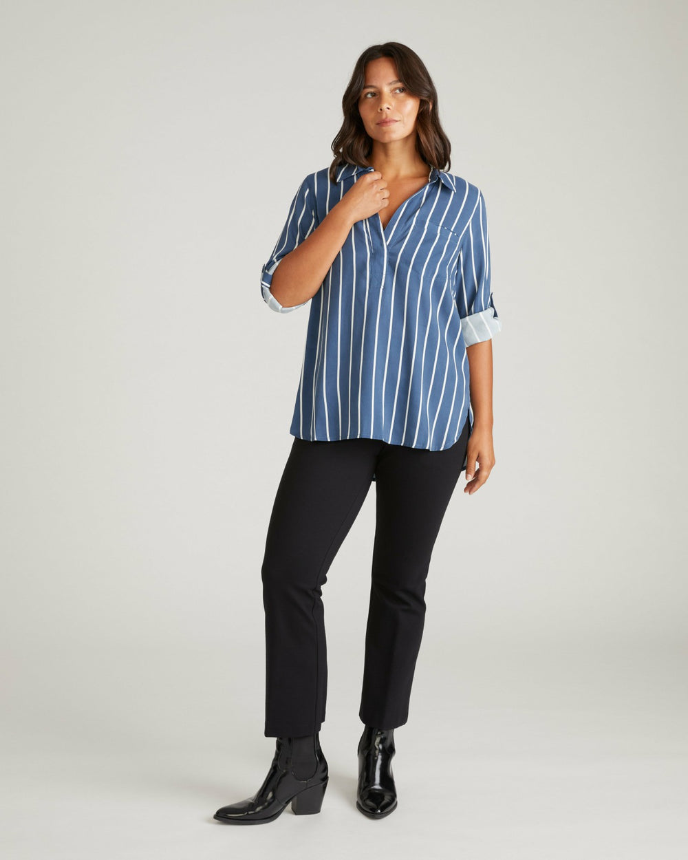 Button Back Stretch Cupro Polo Shirt - Universal Standard