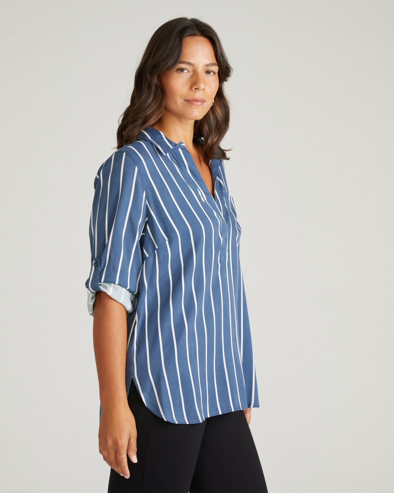 Button Back Stretch Cupro Polo Shirt - Universal Standard