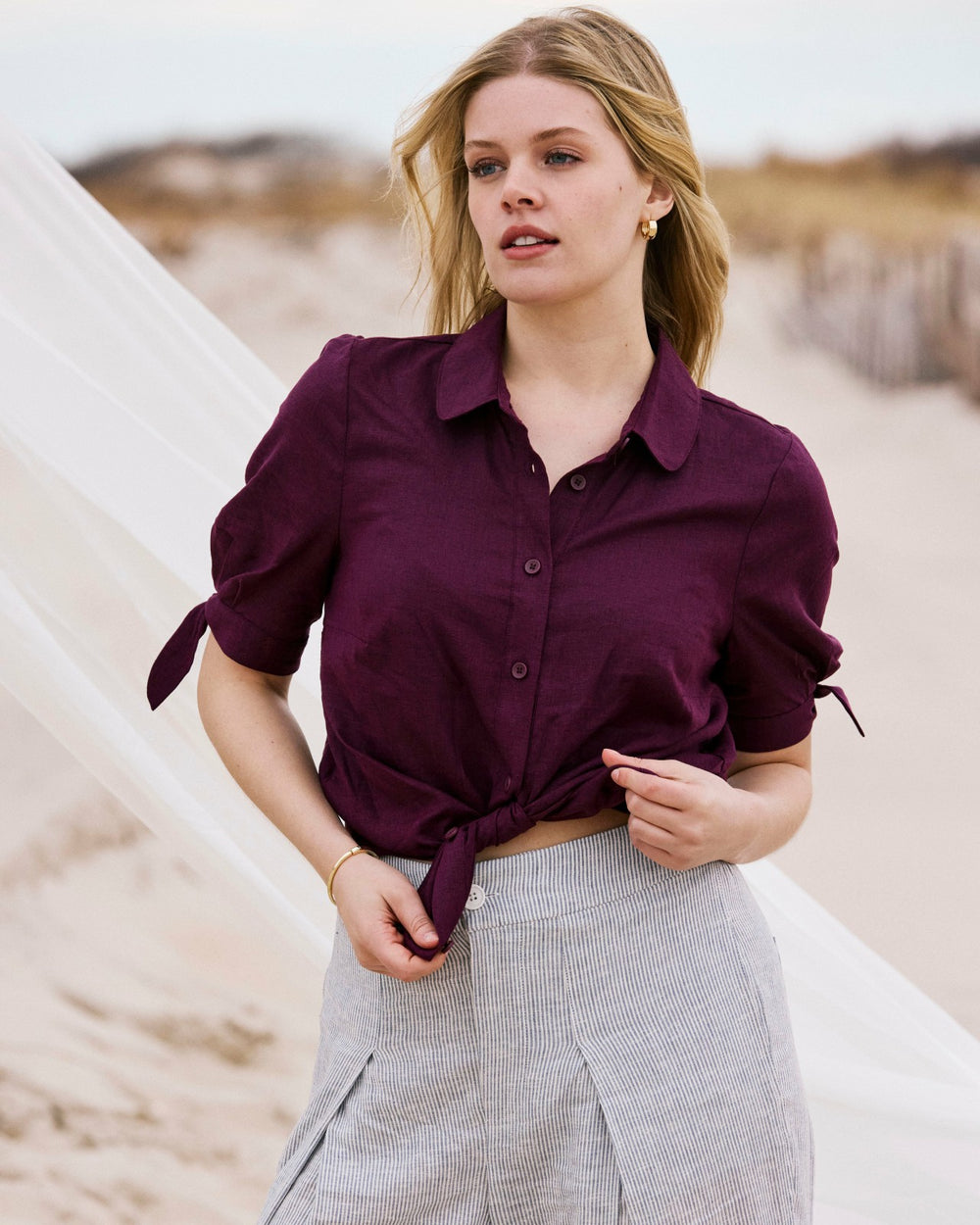 Luisa Short Sleeve Linen Blend Shirt - Universal Standard