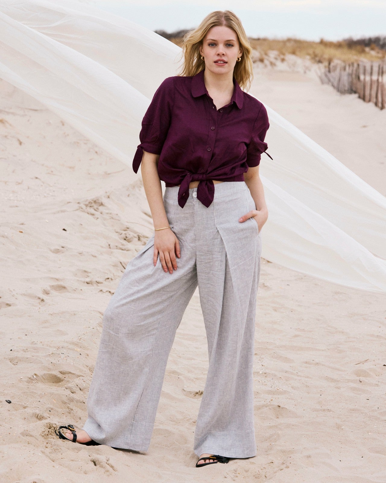 Luisa Short Sleeve Linen Blend Shirt - Universal Standard