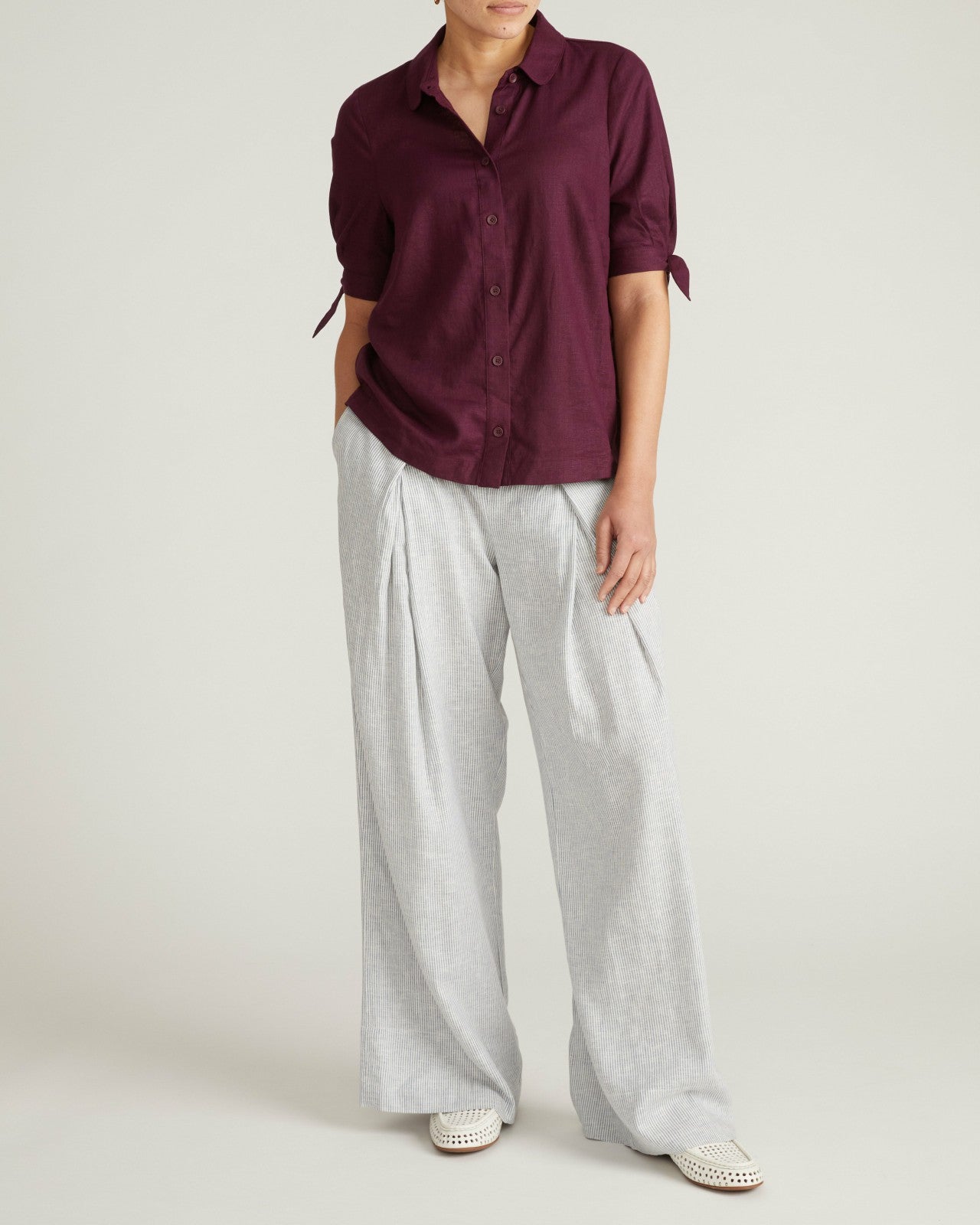 Luisa Short Sleeve Linen Blend Shirt - Universal Standard