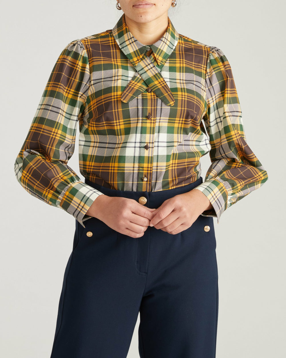 Janet Tie-Neck Cotton Poplin Shirt - Universal Standard