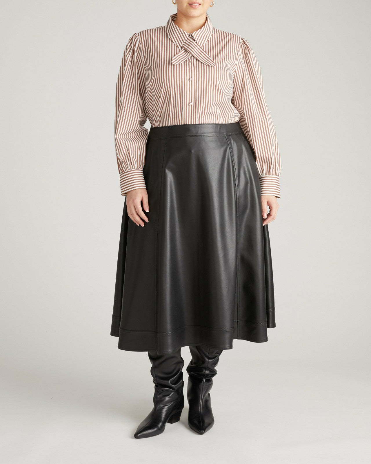 Janet Tie-Neck Cotton Poplin Shirt - Universal Standard