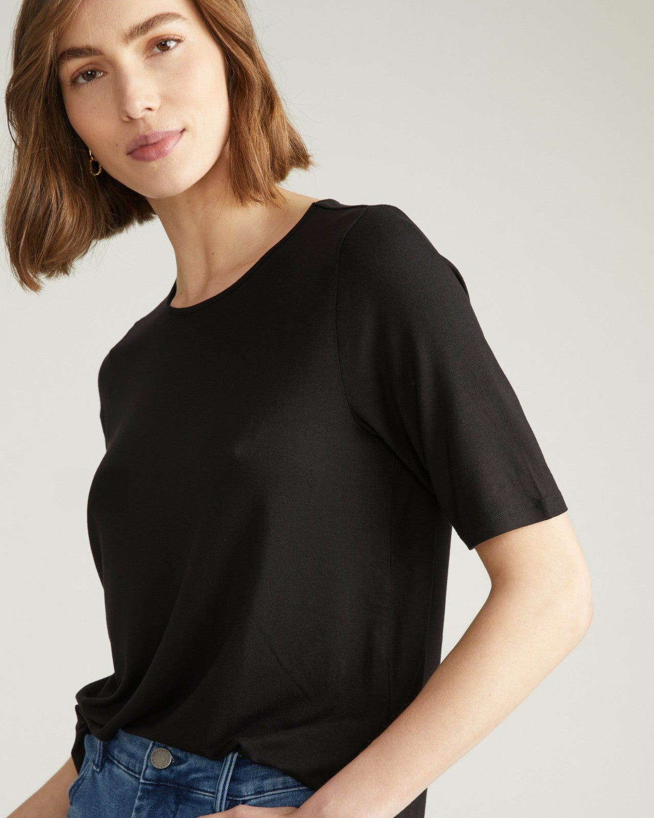 Lily Liquid Jersey Crew Neck Stovepipe Tee - Universal Standard
