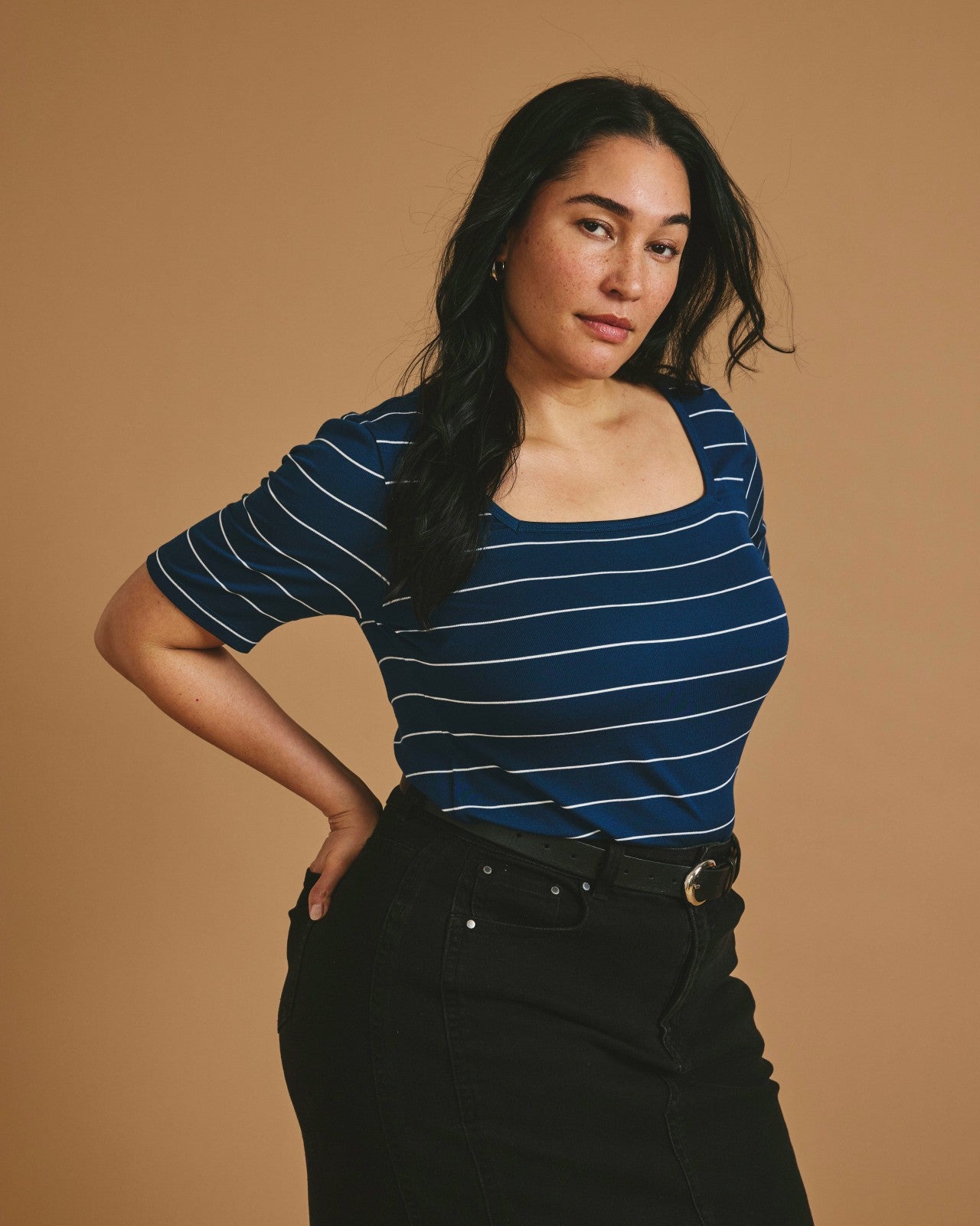 Cloud Rib Short Sleeve Square Neck Tee - Universal Standard