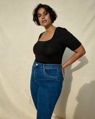 Cloud Rib Short Sleeve Square Neck Tee - Universal Standard