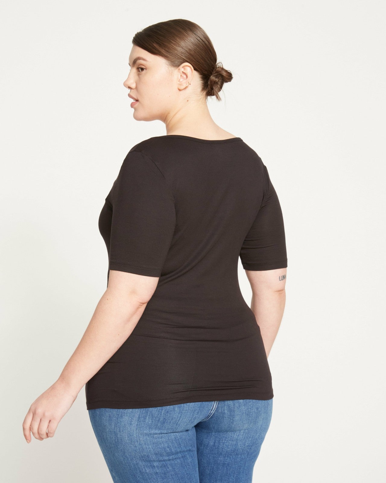 Cloud Rib Short Sleeve Square Neck Tee - Universal Standard