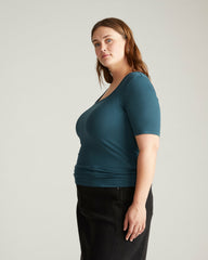 Cloud Rib Short Sleeve Square Neck Tee - Universal Standard