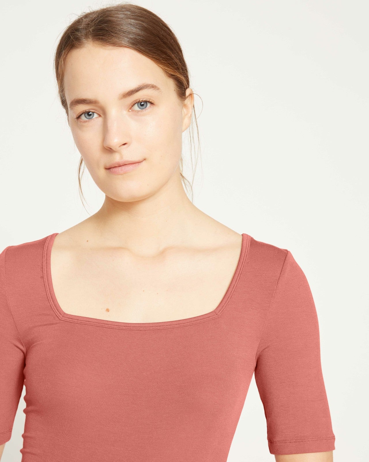 Cloud Rib Short Sleeve Square Neck Tee - Universal Standard