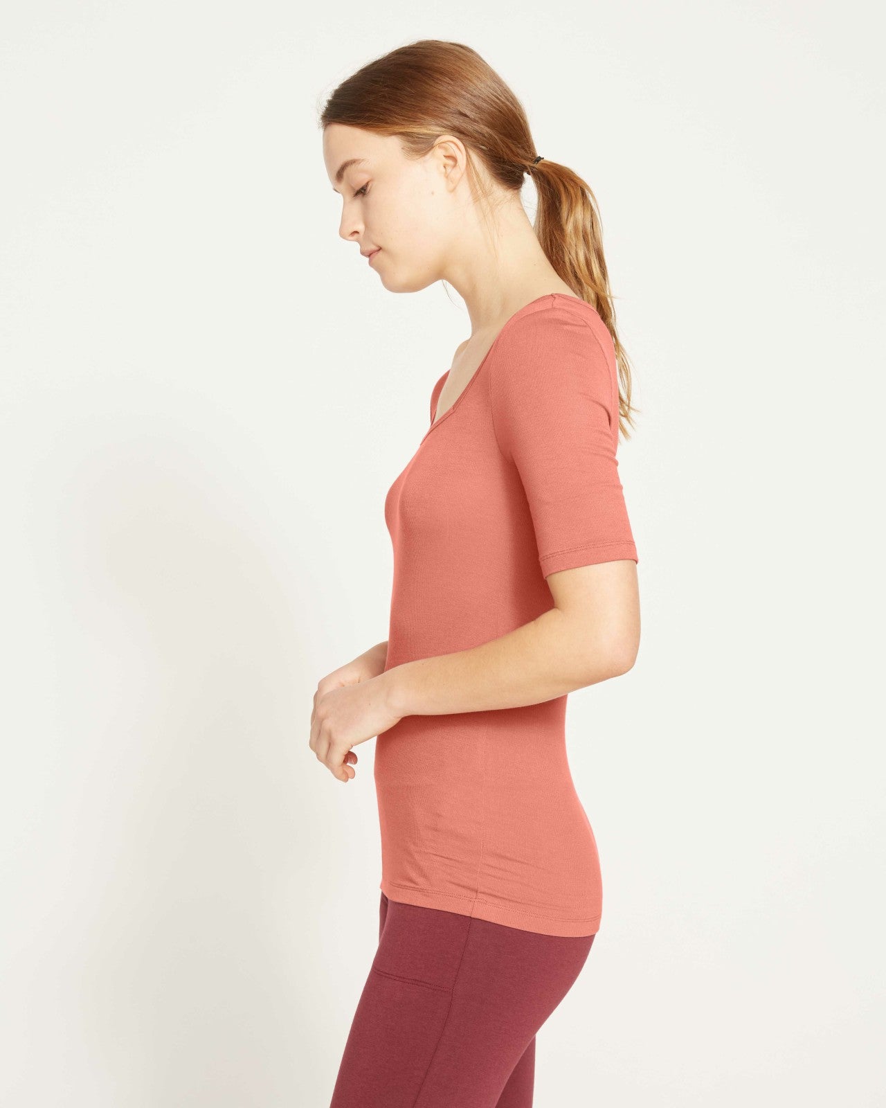 Cloud Rib Short Sleeve Square Neck Tee - Universal Standard