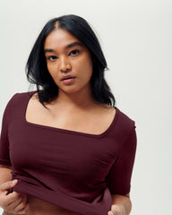 Cloud Rib Short Sleeve Square Neck Tee - Universal Standard