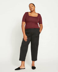 Cloud Rib Short Sleeve Square Neck Tee - Universal Standard