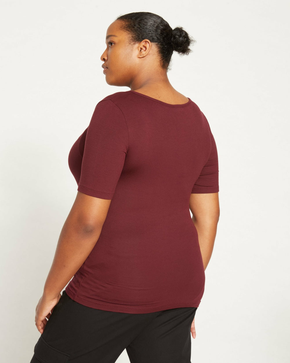 Cloud Rib Short Sleeve Square Neck Tee - Universal Standard