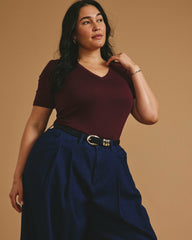 Cloud Rib Short Sleeve V-Neck Tee - Universal Standard